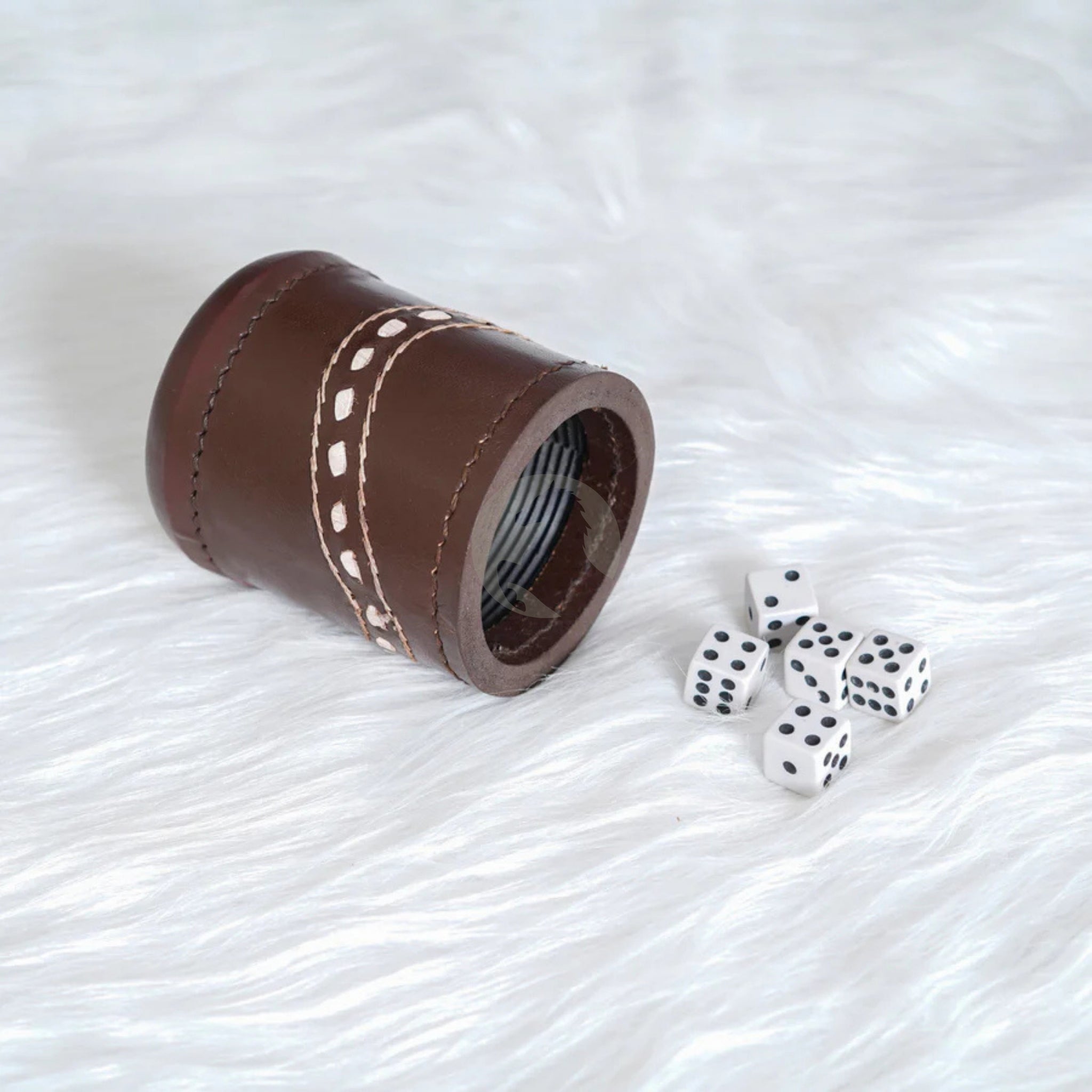 leather backgammon dice cup