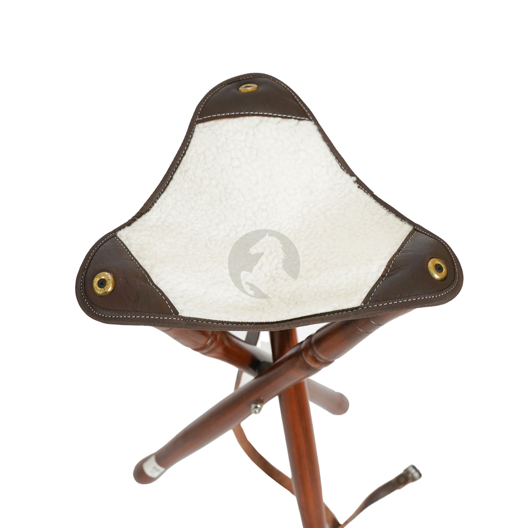 leather camping stool, leather stool, shooting stick, hunting stick, leather shooting stick, tripod camp stool