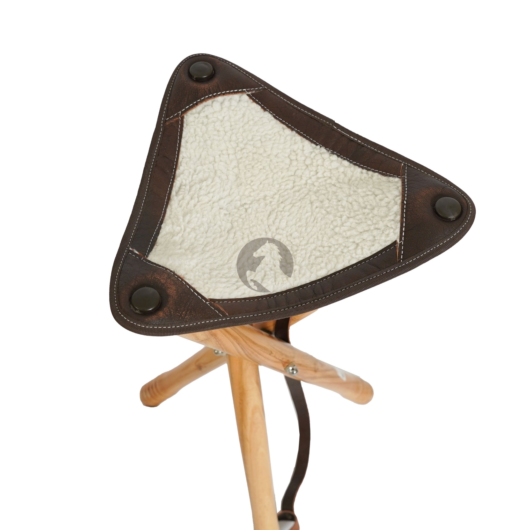 leather camping stool, leather stool, shooting stick, hunting stick, leather shooting stick, tripod camping stool