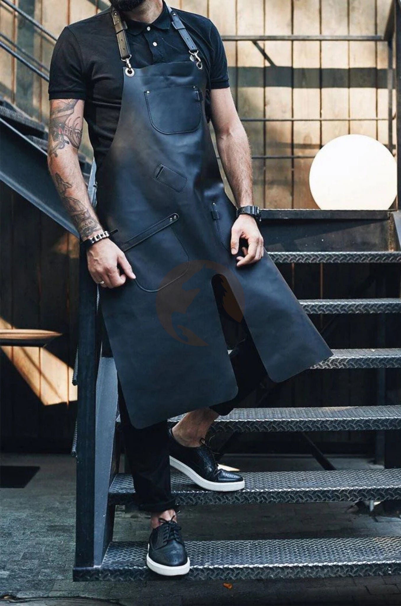 Leather Blacksmith Apron With Adjustable Neck Straps