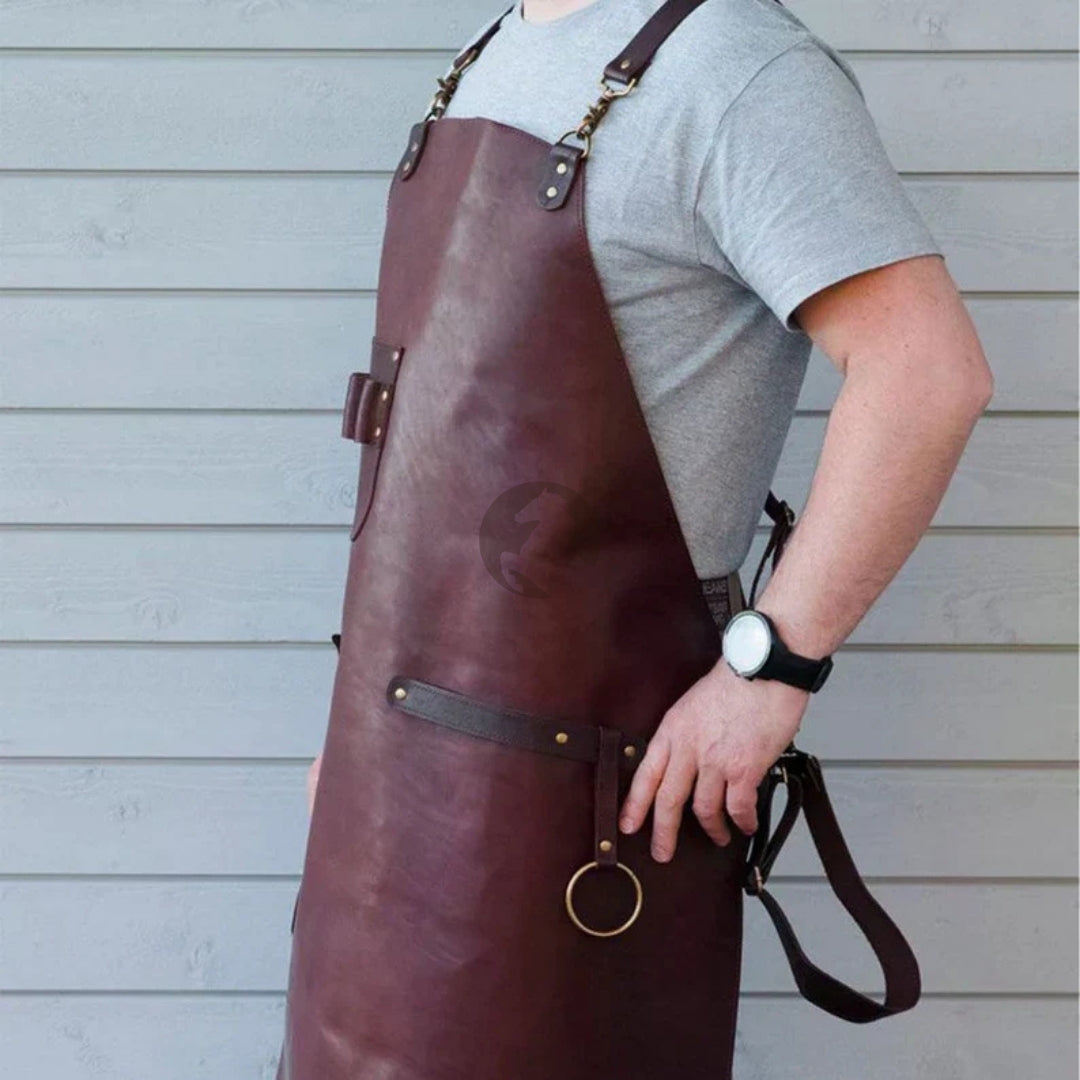 leather woodworking apron, leather aprons