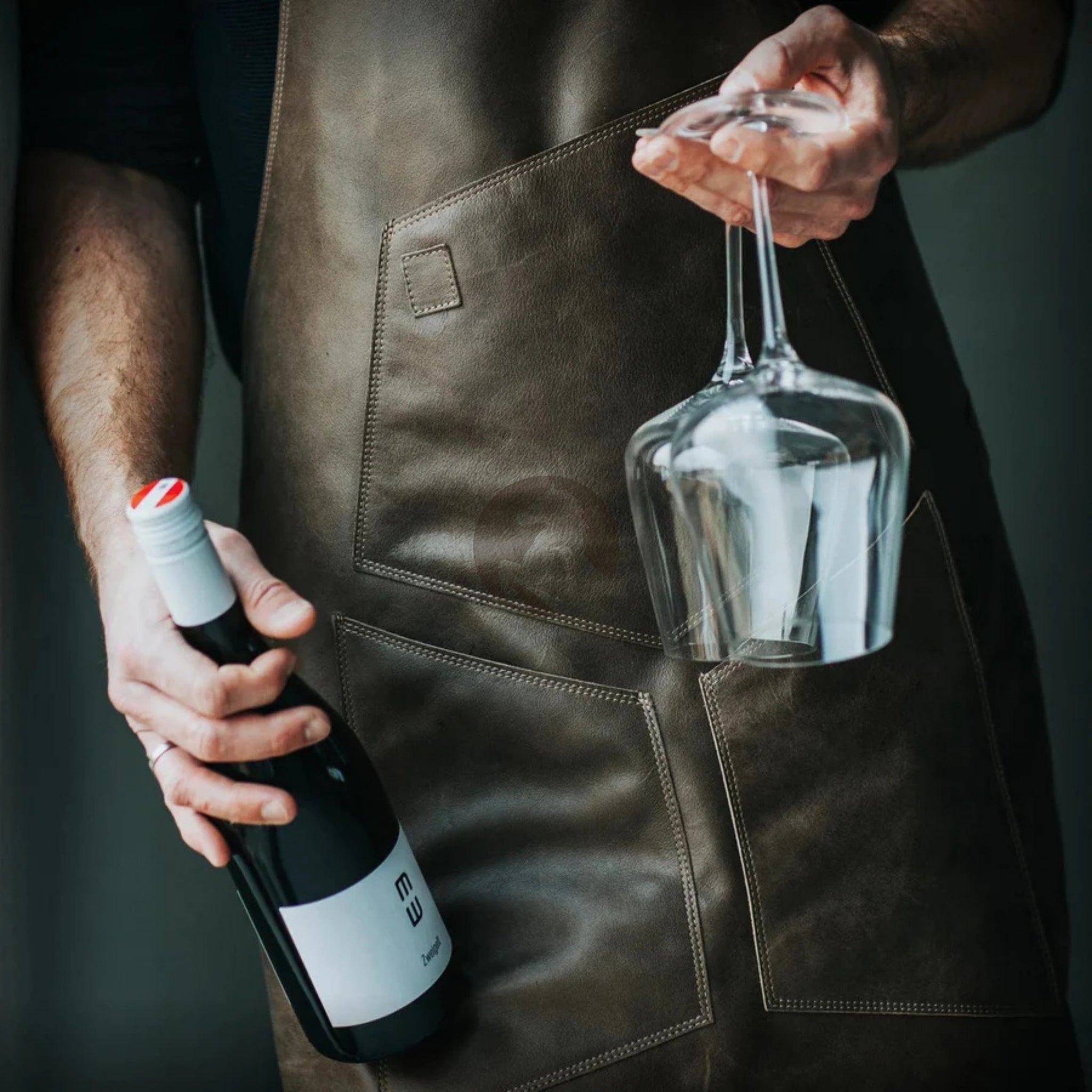 leather bartender apron, leather aprons