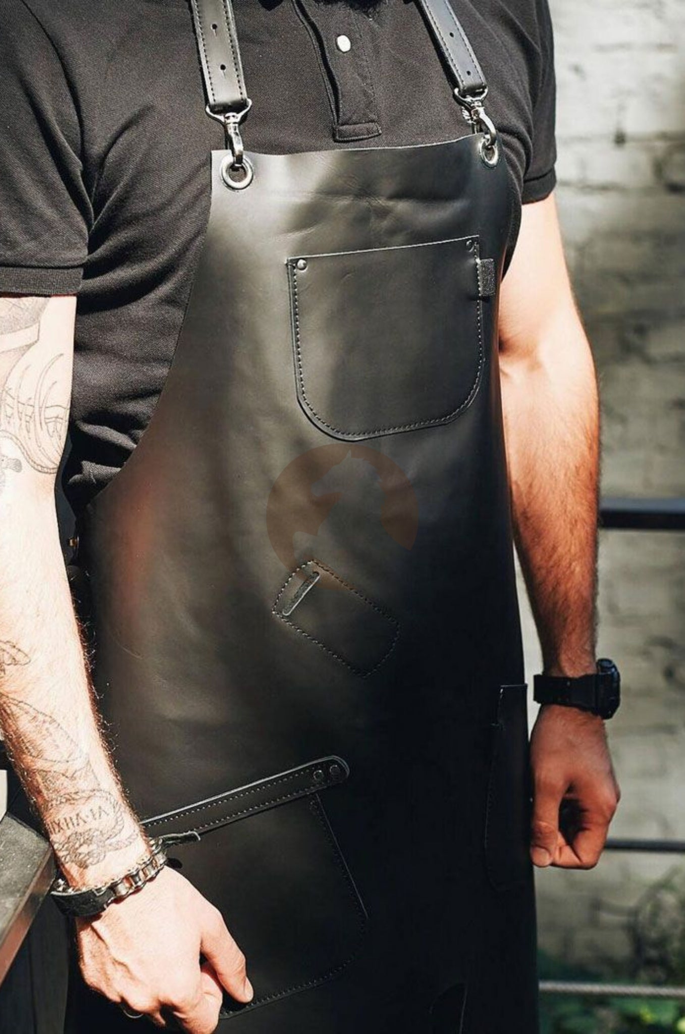 Leather Blacksmith Apron With Adjustable Neck Straps