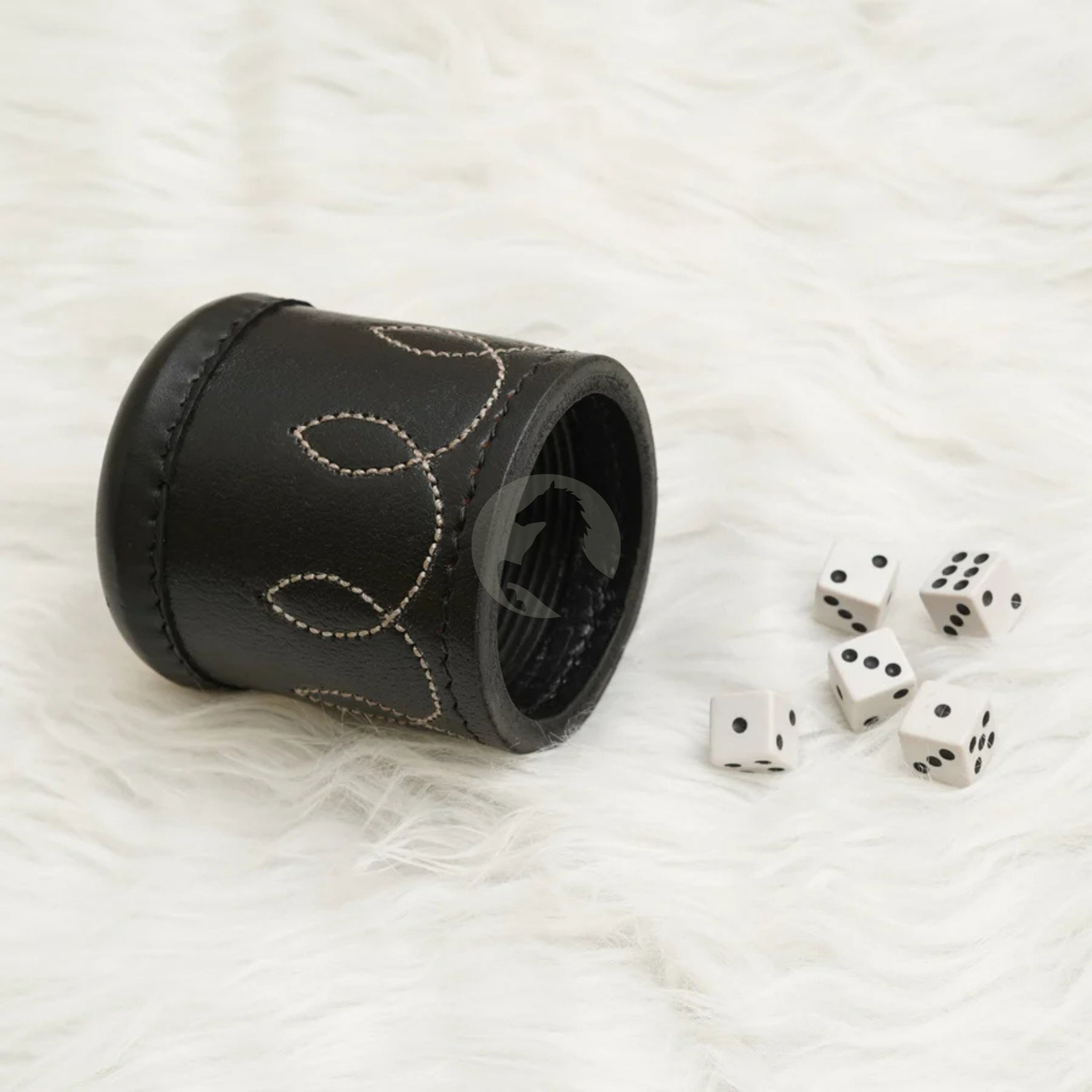 leather yahtzee dice cup, leather dice cups