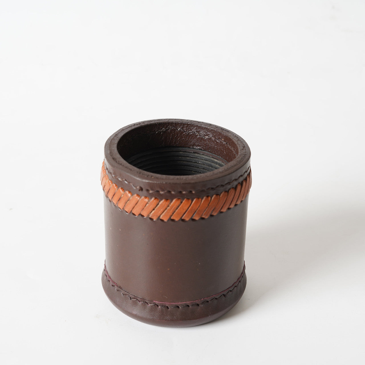 leather dice cup, brown leather dice cup