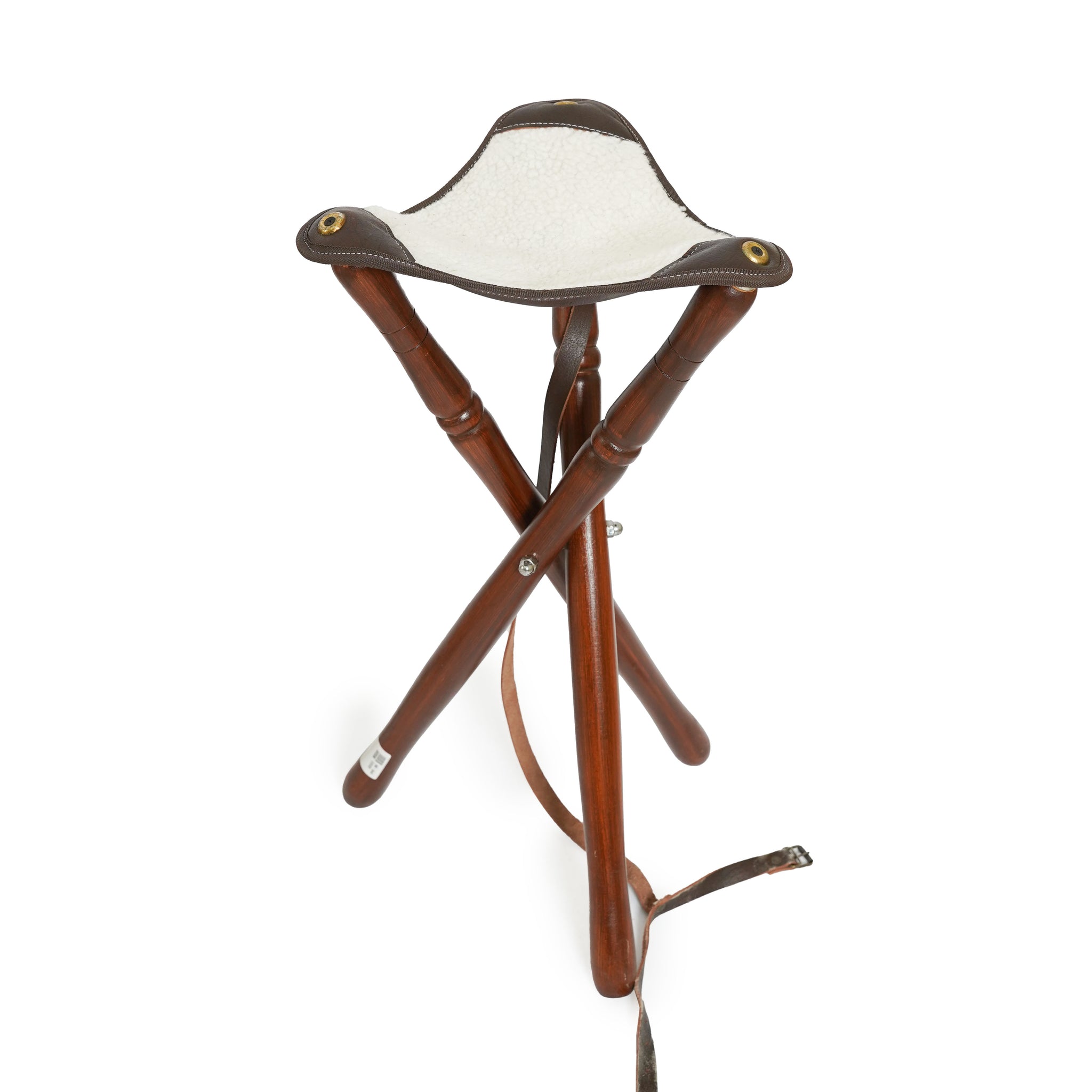leather camping stool, leather stool, shooting stick, hunting stick, leather shooting stick, tripod camp stool