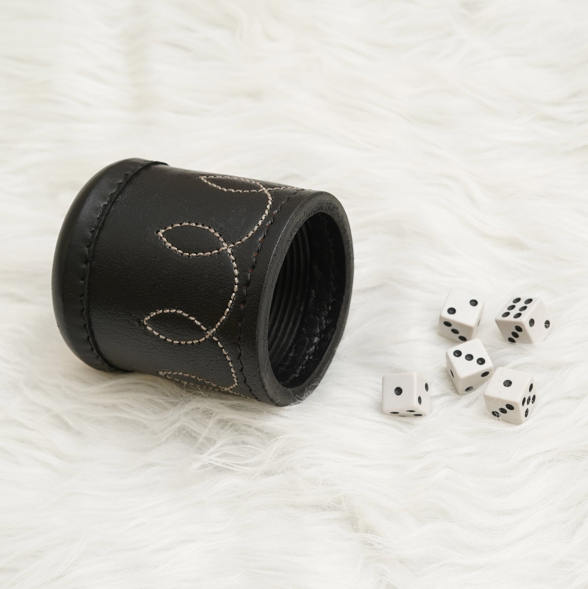 leather yahtzee dice cup, leather dice cups
