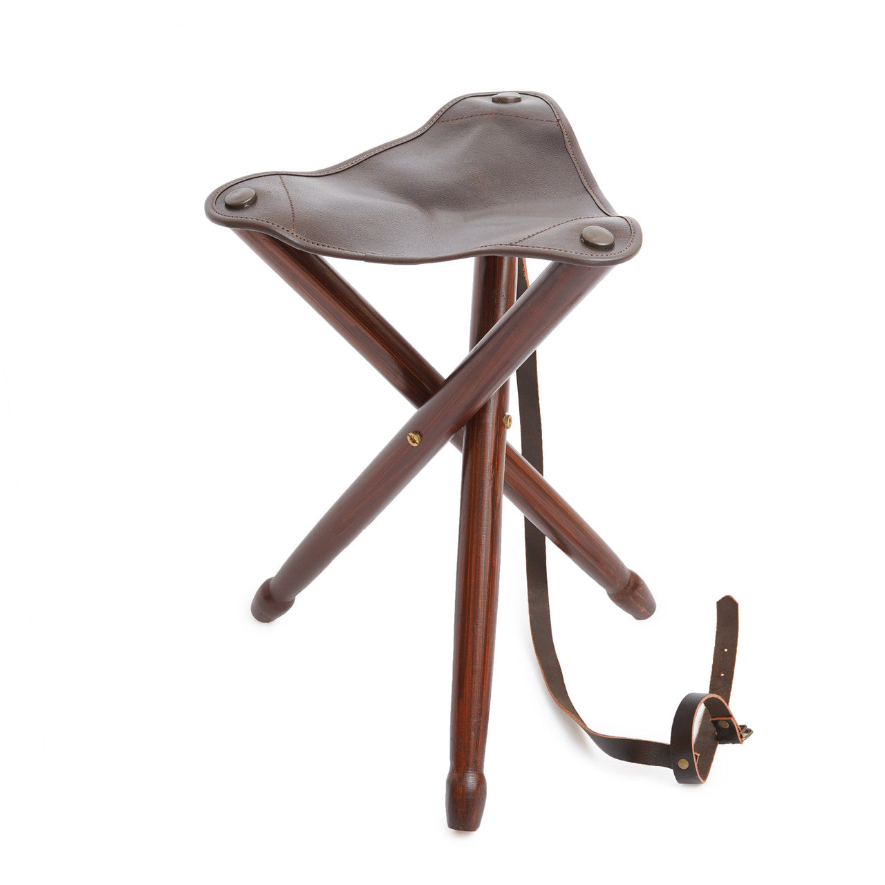 leather camping tripod stool