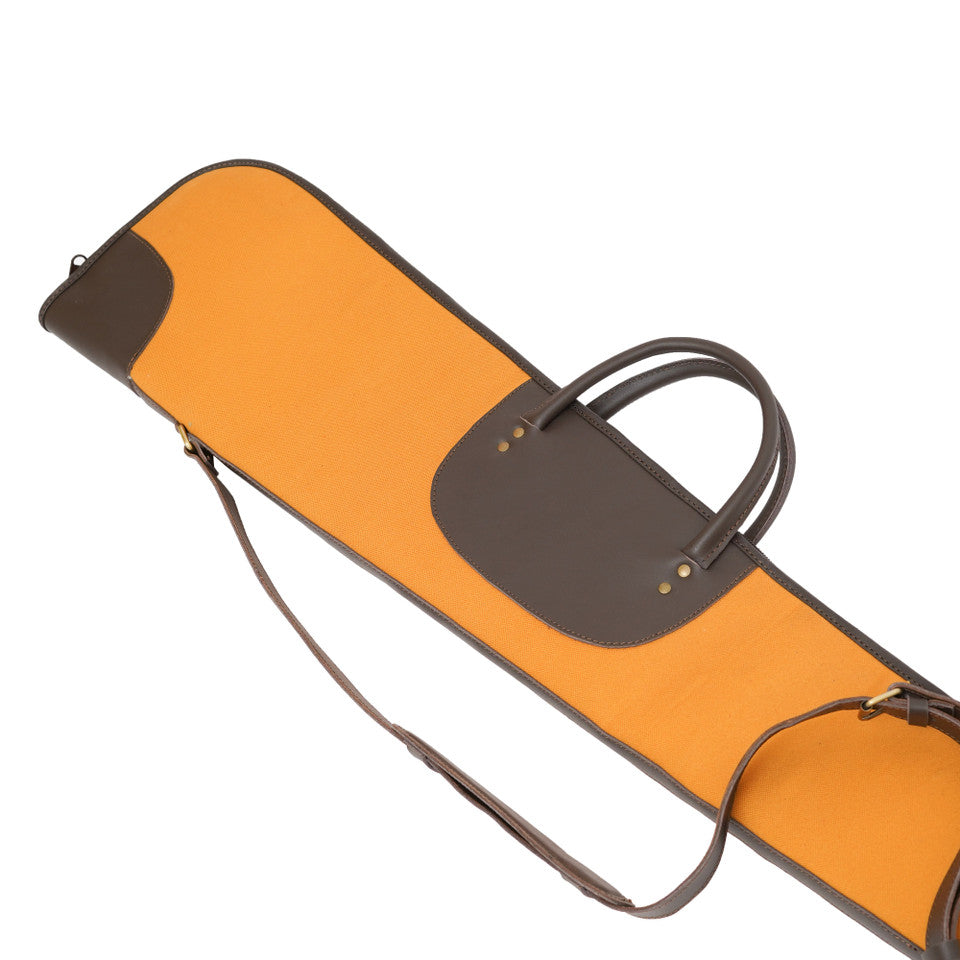 canvas leather gun cover, gun slip cover, leather shotgun slip case,  canvas shotgun case