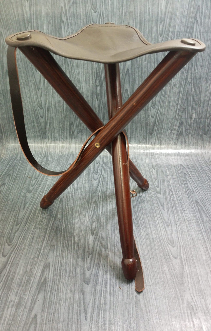 leather camping tripod stool