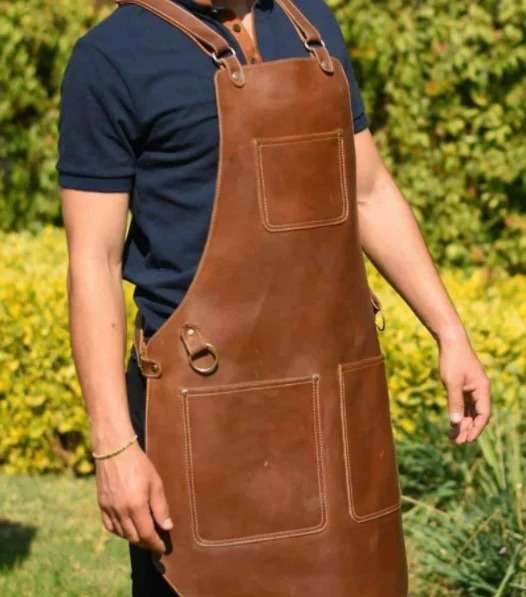 leather bbq apron, bbq leather apron, leather aprons